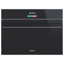 Smeg SF4604MCNX Dolce Stil Novo Integrated Combination Microwave, Black/Stainless Steel